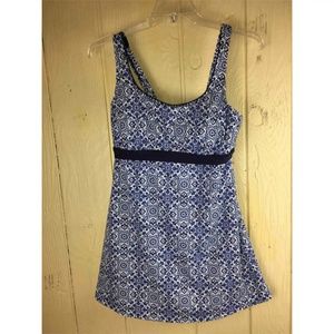 Land's End Size 12 DD Swim Top Tankini Babydoll A-Line Swing Underwire